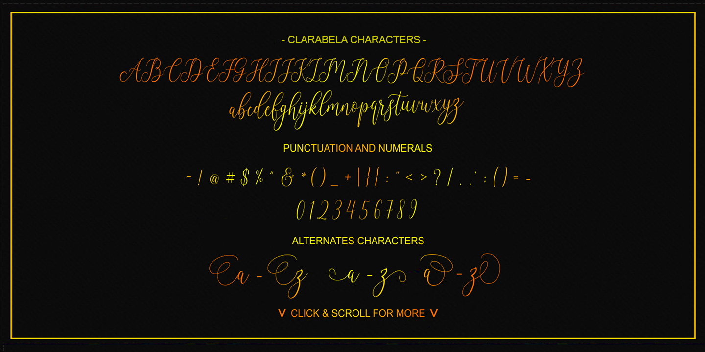 Пример шрифта Clarabela Regular